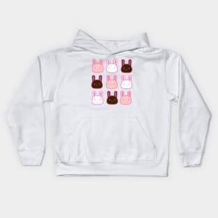 Strawberry, vanilla and chocolate bunny Kids Hoodie